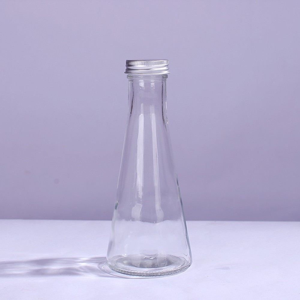 鋁蓋350ml錐型玻璃瓶☆ VITO zakka ☆ 漂流瓶 許願瓶 儲物瓶 冷泡茶玻璃瓶