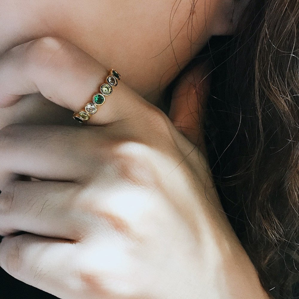 柏琳飾物所 韓國 預購 復古 配色 寶石 戒指 鑽 質感 尾牙 個性 過年 情人節 開口戒