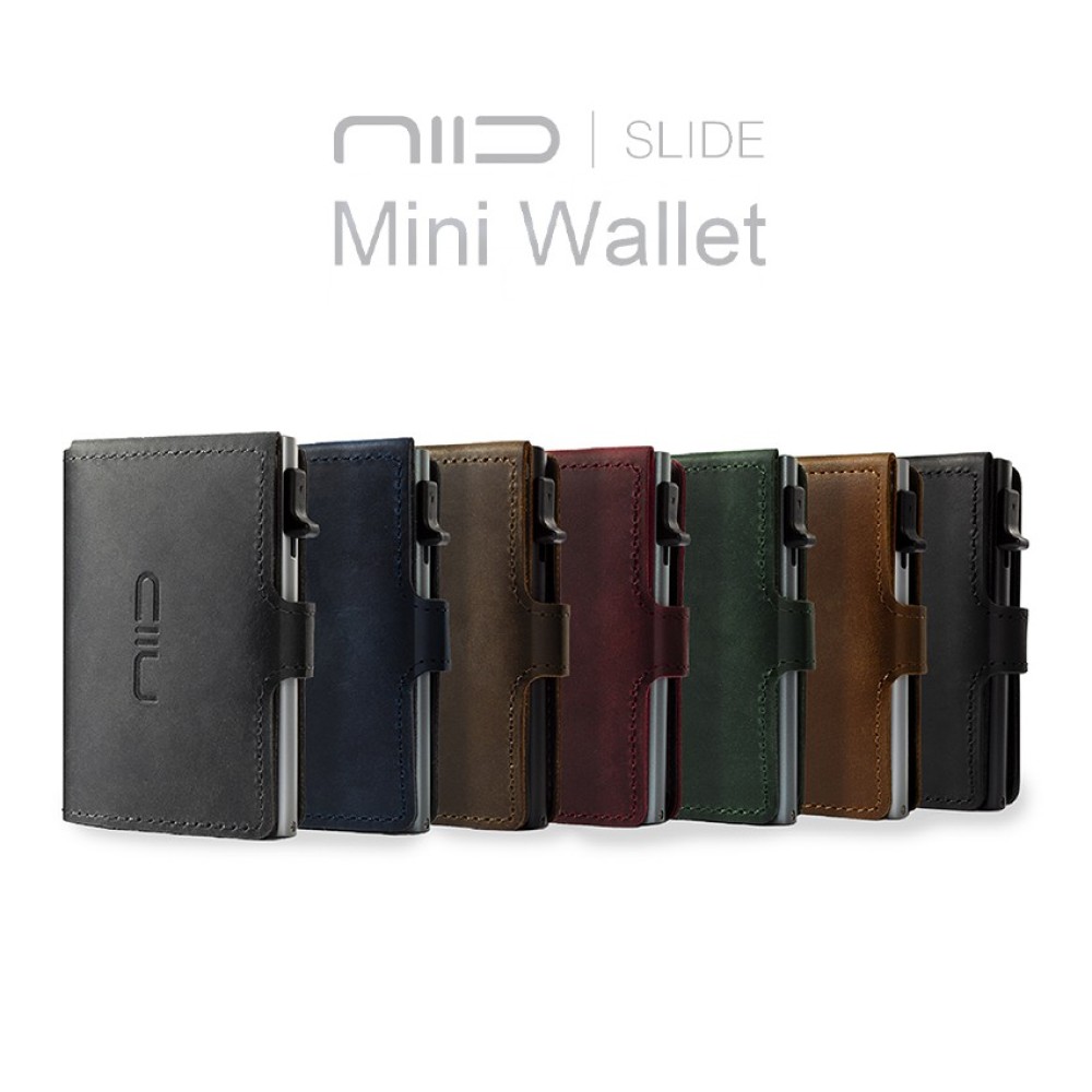 NIID x SLIDE Mini Wallet 防盜刷真皮智慧卡夾 ( 經典七色選購 )