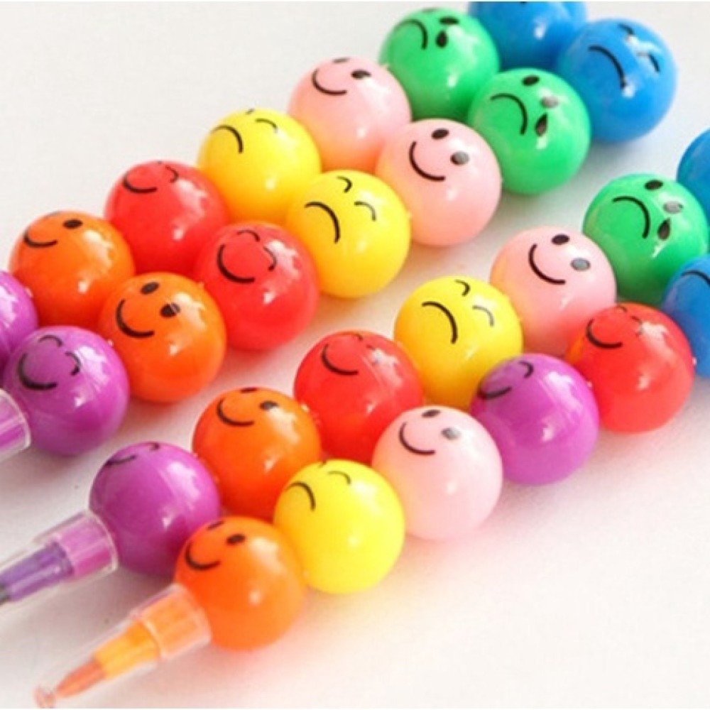 彩色筆 韓國創意卡通可愛笑臉冰糖葫蘆7色筆 學生禮品 兒童禮物 【蠟筆】 【彩色鉛筆】 【禮物】 [蝦皮代開發票]