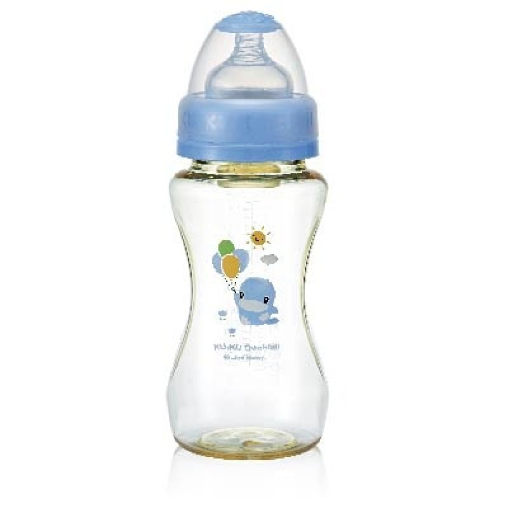 【亮童寶貝】KUKU酷咕鴨 新防脹氣PES寬口葫蘆奶瓶-330ml