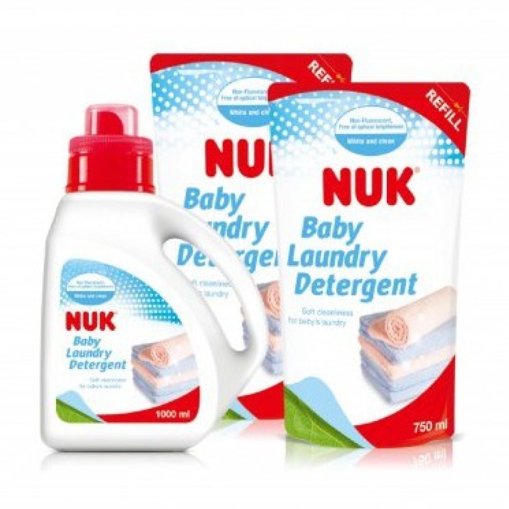 【亮童寶貝】NUK嬰兒洗衣精促銷組(1000ml*1罐+補充包750ml*2包)