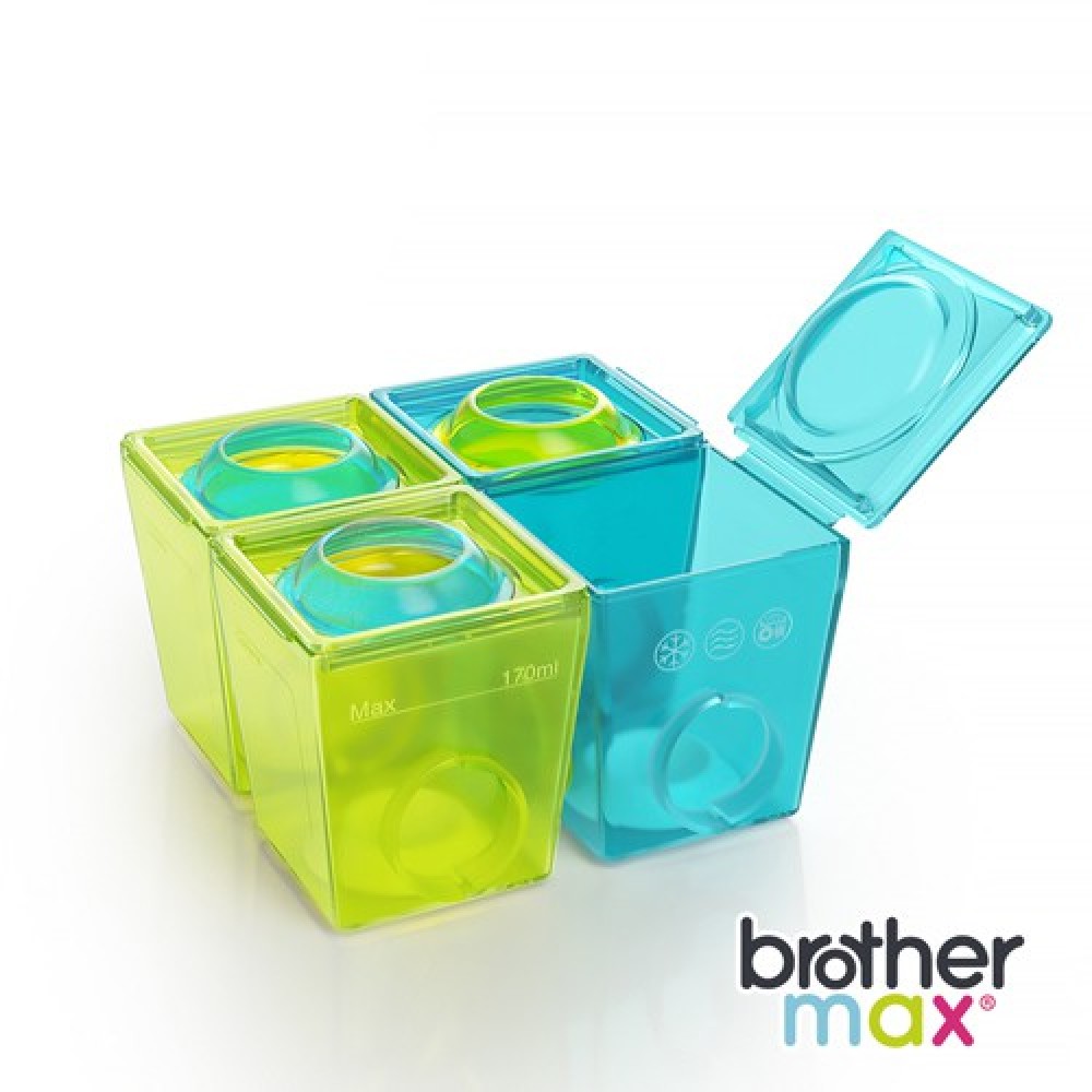 【亮童寶貝】brother max  冰磚王 - 副食品分裝盒, 大號 4 盒