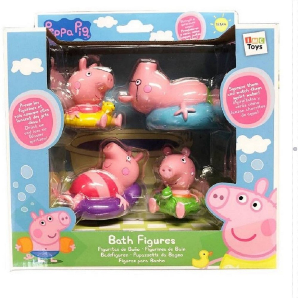 【亮童寶貝】Peppa Pig佩佩豬 粉紅豬小妹-家庭洗澡公仔組