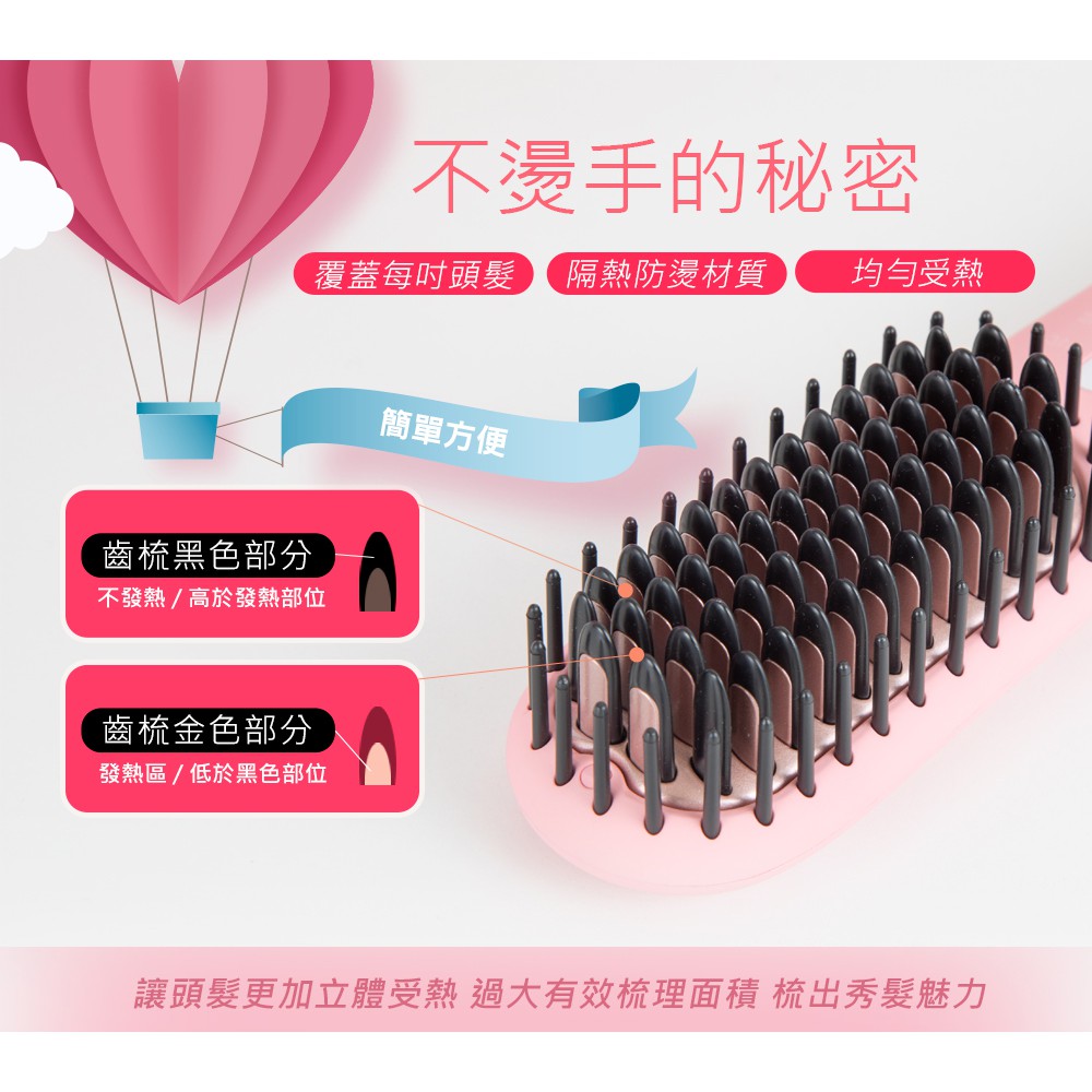 原廠公司貨  溫控魔髮造型梳(Kitty版) QA-N17B 通過台灣BSMI認證	認證字號:T45679
