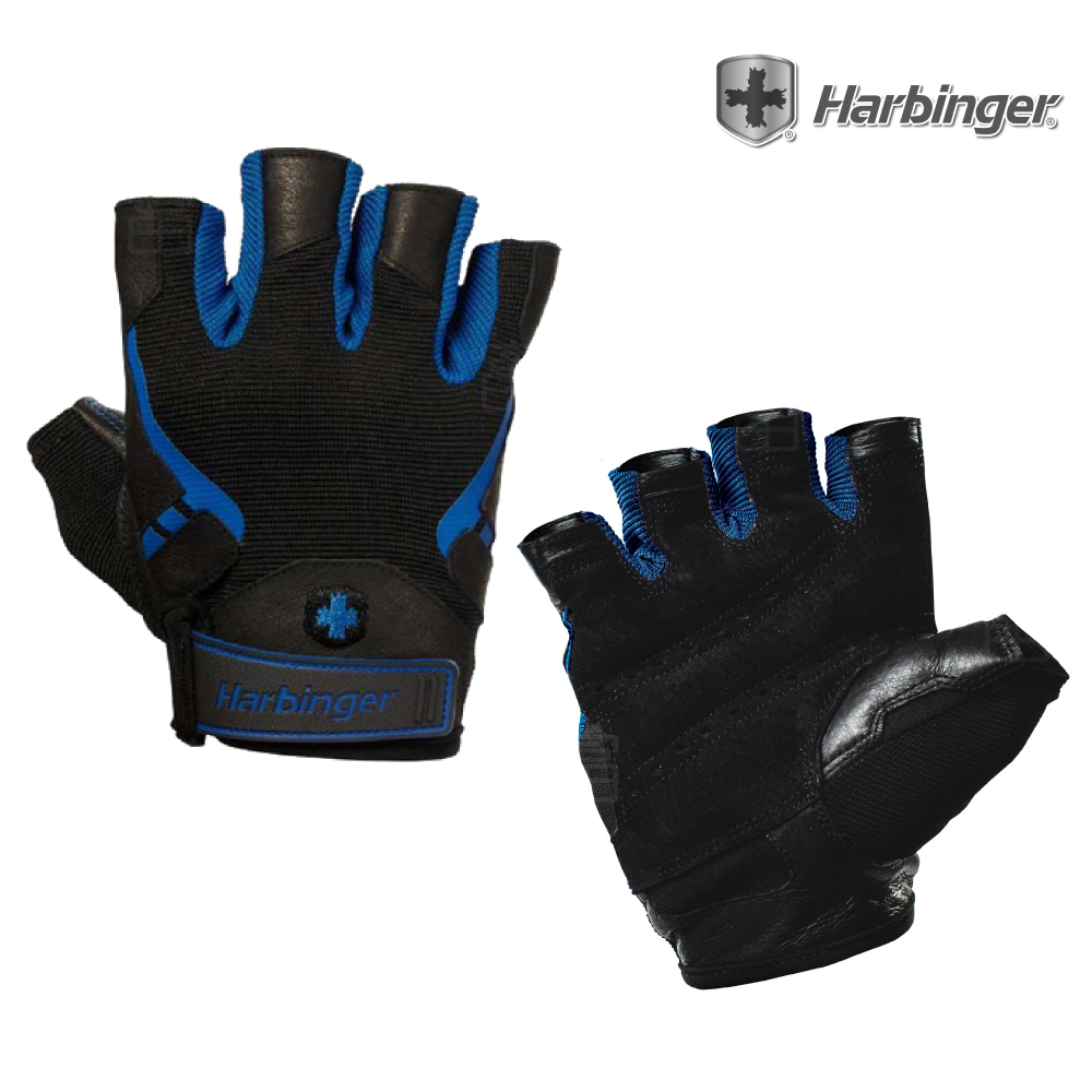 【HARBINGER】#162 男款 藍色 重訓健身用專業手套PRO MEN GLOVES